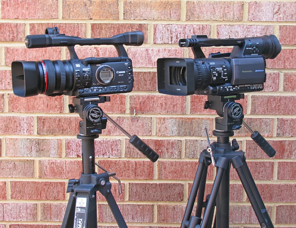 Size comparison for the HMC150 and Canon XH-A1 at DVinfo.net