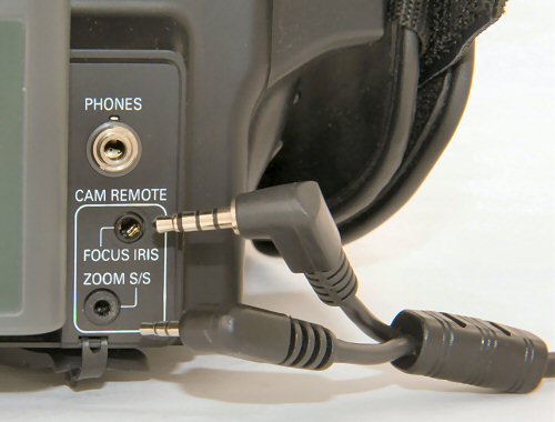 Separate control jacks on the AG-DVX100B (AG-HVX200 similar).