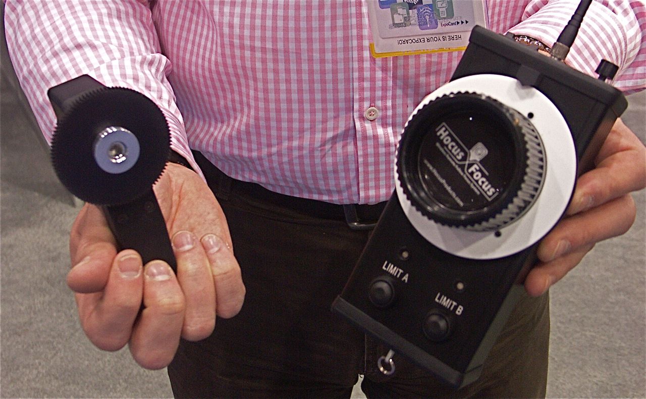 NAB2009 Stabilizer Wrap-Up Hocus Focus transmitter and motor. Receiver not shown.