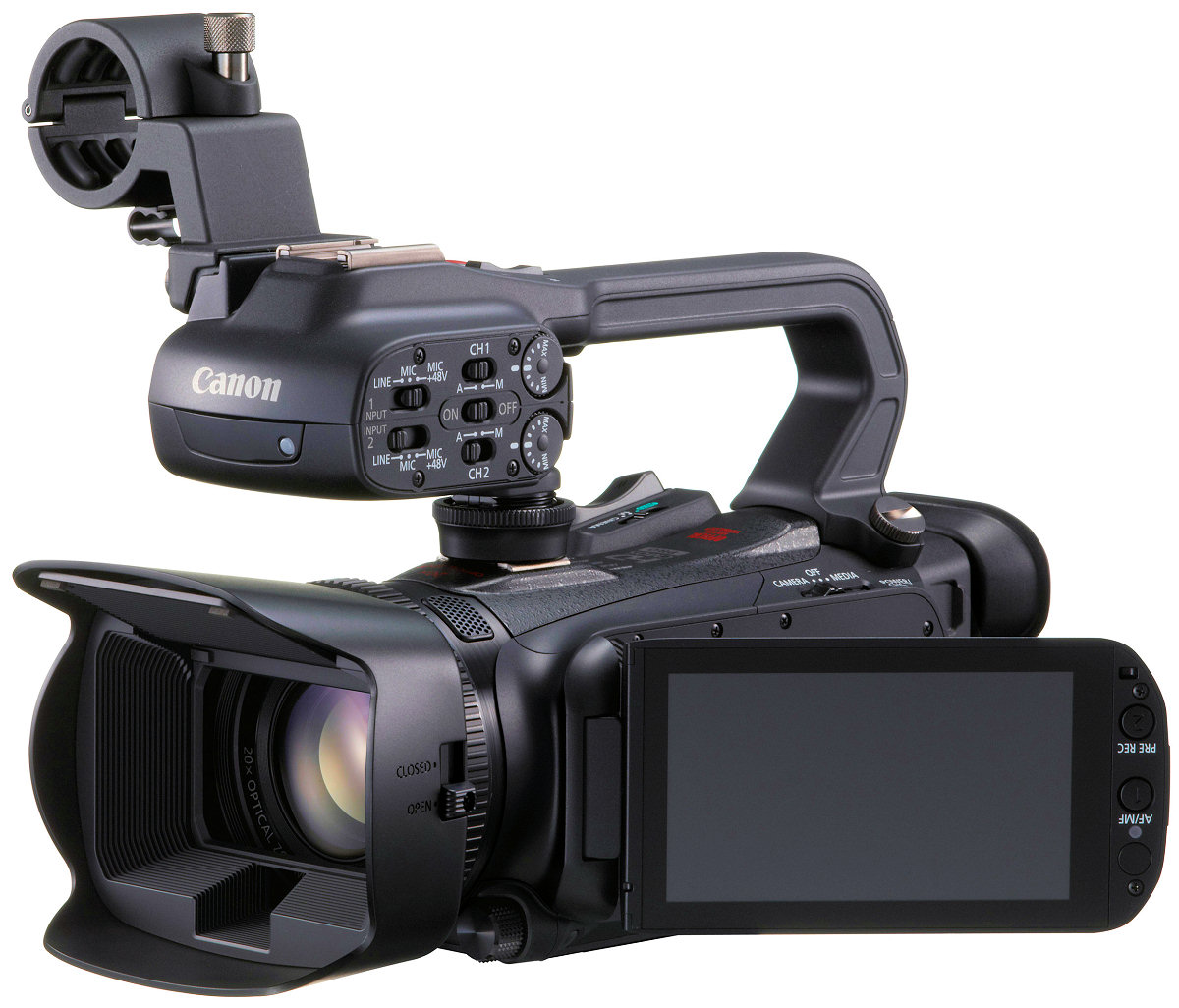 Review: Canon XA25 HD Camcorder xa25-leftobhandle