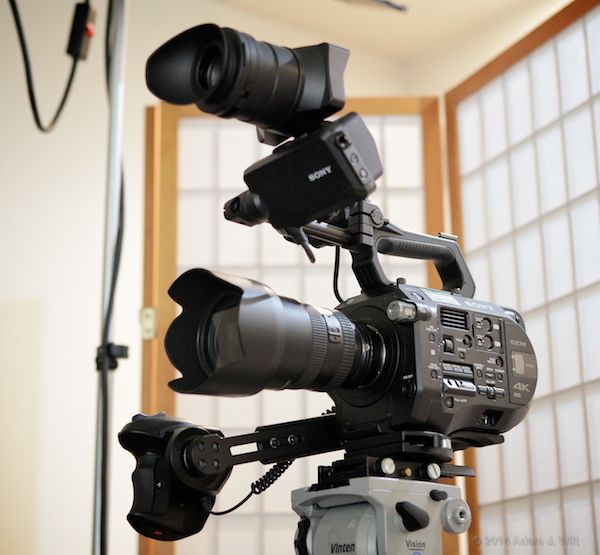 PXC-FS7 wearing a Nikon 17-55mm F/2.8 G zoom