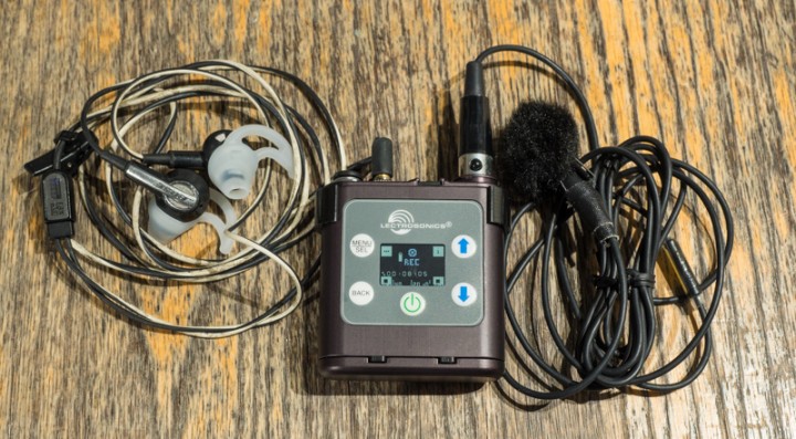 The compact PDR with phones and Saken COS-11D lav mic... it doesn't take up much room.