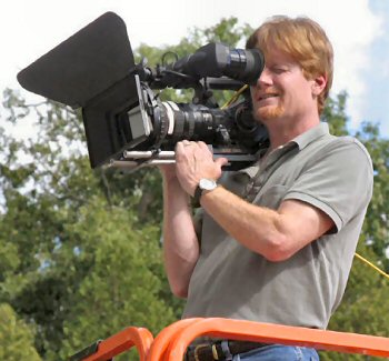 John Dunn working on The Watchmaker set.