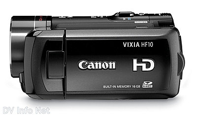 Canon VIXIA HF10 and HF100 flash memory HD cams-hf10side.jpg