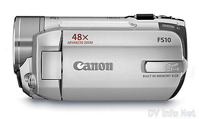 Canon VIXIA HF10 and HF100 flash memory HD cams-fs10side.jpg