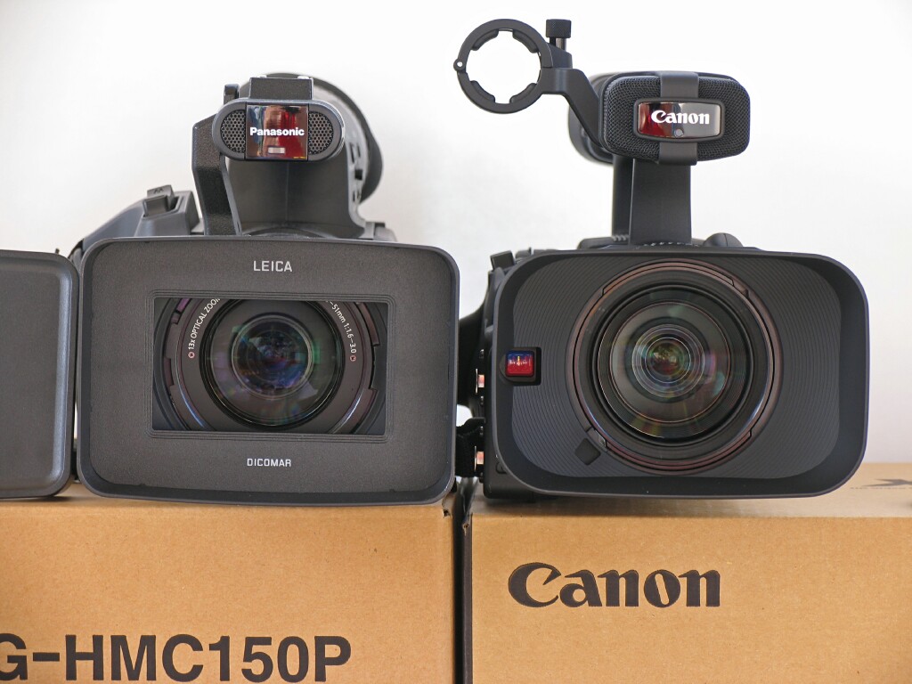 Size comparison for the HMC150 and Canon XH-A1 at DVinfo.net