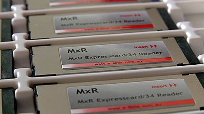 MxR Expresscard Reader moves from final QC to Shipping-mxr_tray.jpg