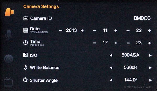 Camera menu