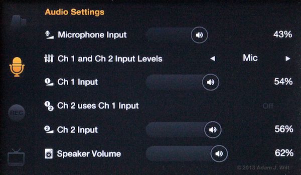 Audio menu