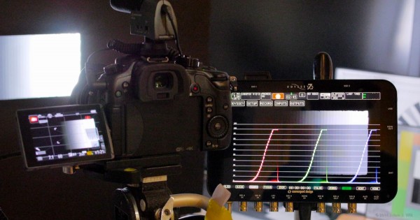 GH4 and Odyssey7Q, shooting a Stouffer wedge.
