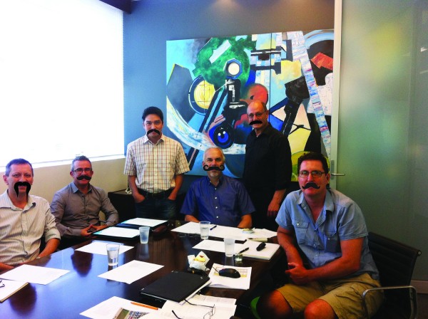 Miller Board of Management and their Moustaches, L-to-R: Michael Abelev, Anthony Dobbyn, Koncoro Soewono, Mark Clementson, Charles Montesi and Darren-Burns.