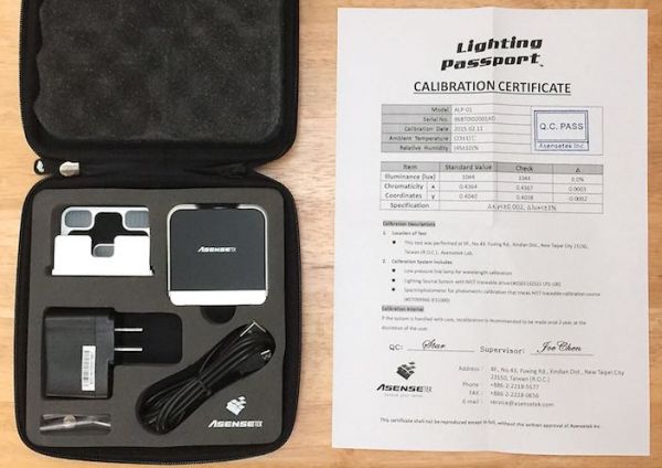 Lighting Passport in its case, with calibration certificate