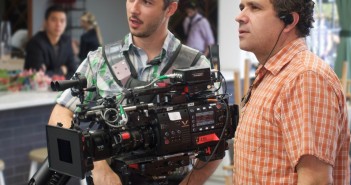 Charles on the right with A cam operator Neal Bryant on the set of Mary + Jane